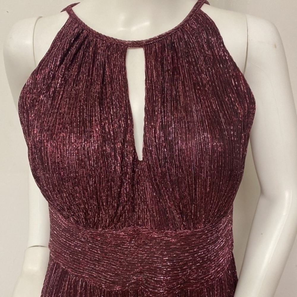 R&M‎ Richards Metallic Halter Gown 4